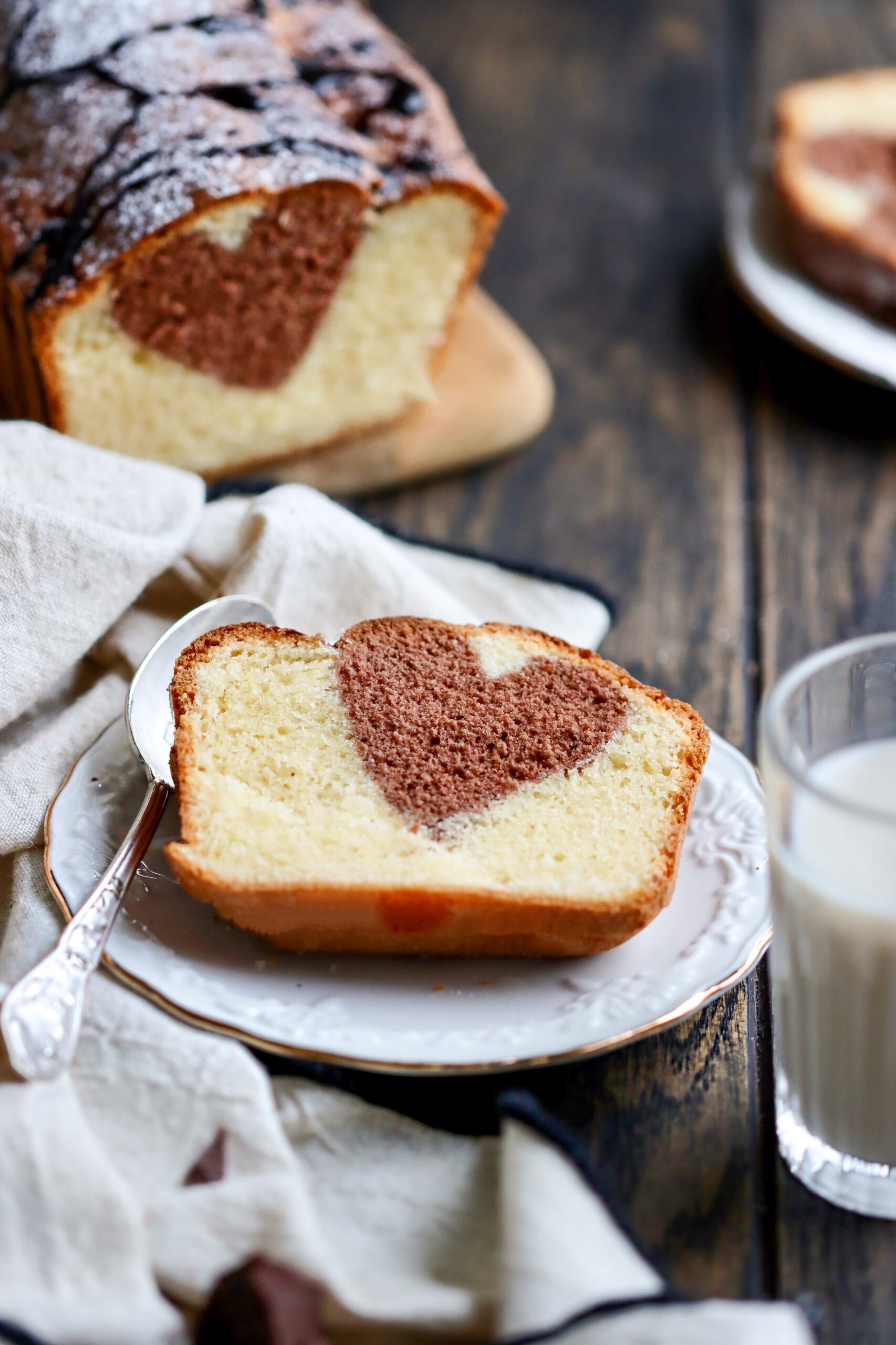 Recette – Cake cœur chocolat-vanille